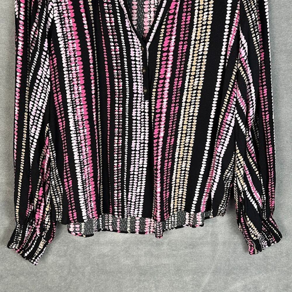 Maeve Anthropologie Top Womens Medium Black V Neck Long Sleeve Preppy Career - Picture 3 of 14